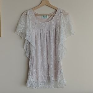 Cream Lace Top